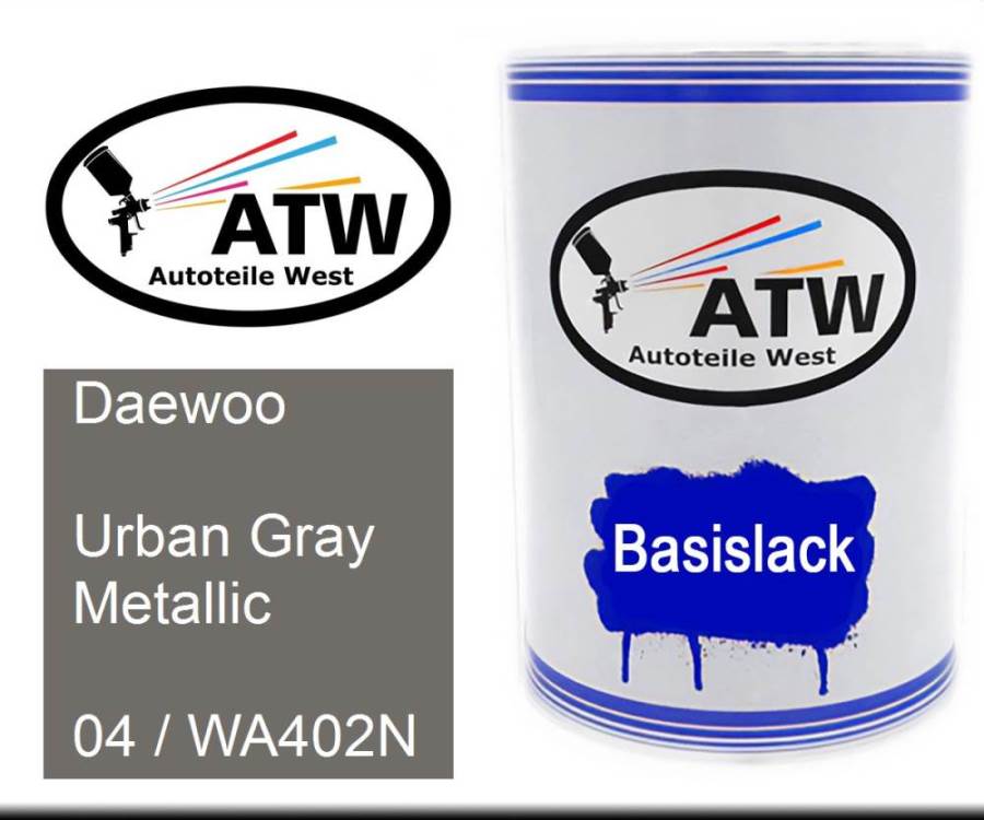 Daewoo, Urban Gray Metallic, 04 / WA402N: 500ml Lackdose, von ATW Autoteile West.